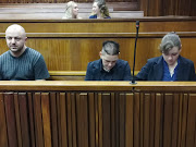 On trial for the Krugersdorp murders are, from left to right, Zac Valentine, Cecilia Steyn and Marcel Steyn. 
