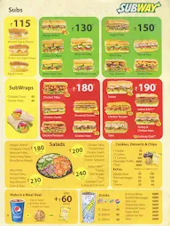 Subway menu 1