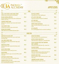 Indian Alchemy menu 1