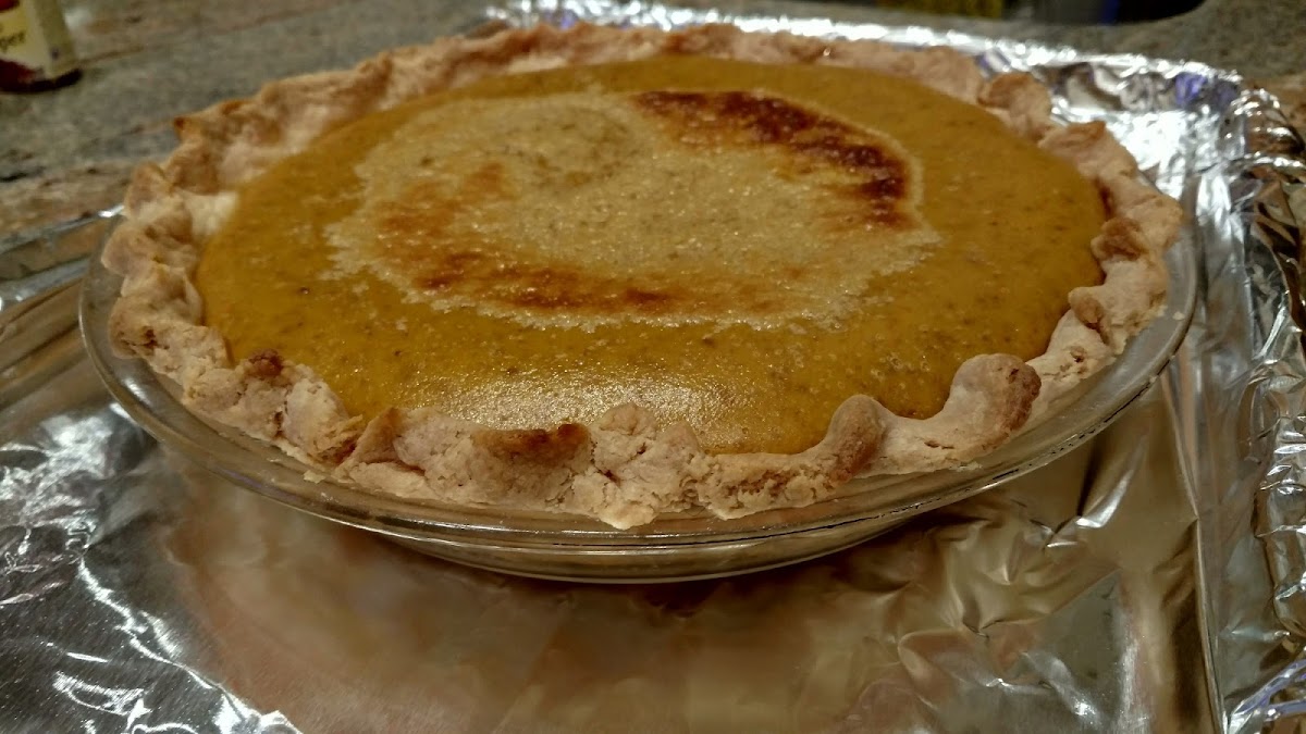 Take home pie crust. Pumpkin pie.