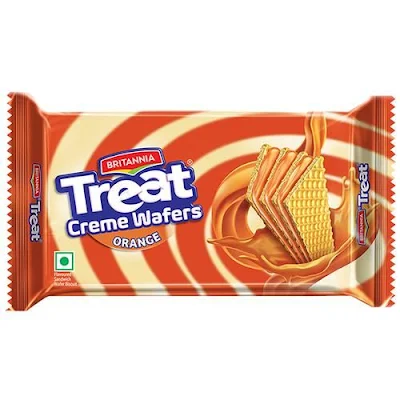 Britannia Treat Treat Creme Wafers - Orange - 60 gm