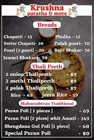 Krushna Paratha And More menu 1