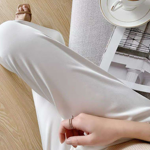 Title 6, Satin high-waisted wide-leg pants, womens trou...