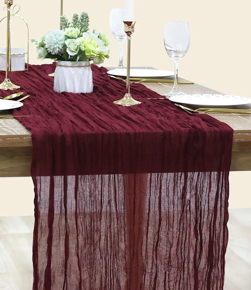 Voile Champray Camino de mesa bohemio importación, textil para mesa con diseño de torsión, ideal para decoración y eventos especiales.