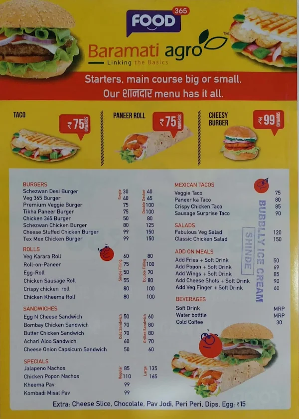 Food 365 menu 