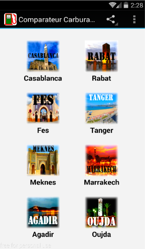 Android application Compare Fuel Morocco screenshort