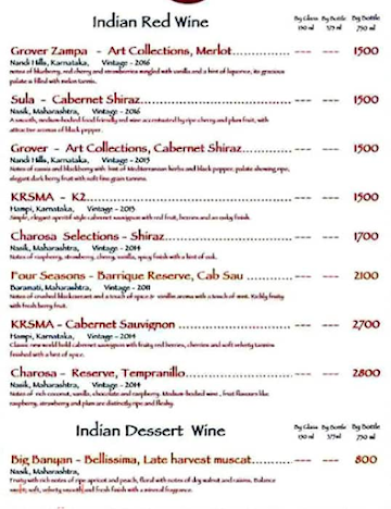 Napoli Italian Bistro menu 