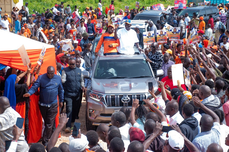 Azimio campaign caravan in Kilifi County on July 15,2022.