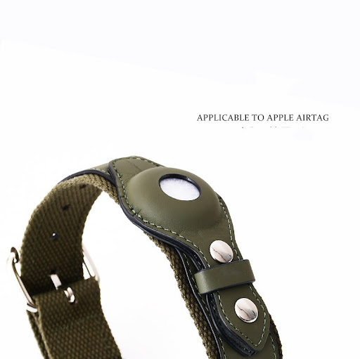Title 2, AirTag Pet Collar Tracker Protective Cover Leat...