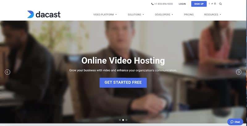 Plataforma de video en línea Dacast 