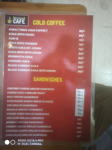 Bollywood Cafe menu 