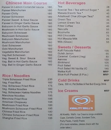 Navaratna Veg Restaurant menu 