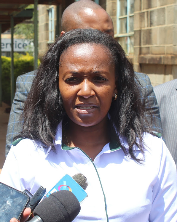 CAS for Agriculture Anne Nyaga briefs the media in Nyeri on Friday