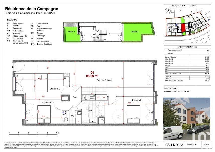 Vente appartement 4 pièces 85 m² à Sevran (93270), 399 500 €