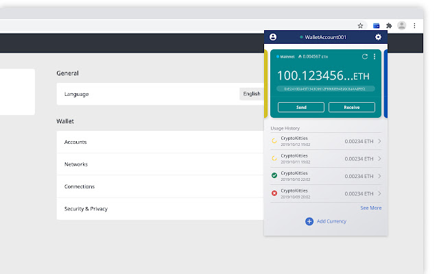 G.U. Wallet chrome extension