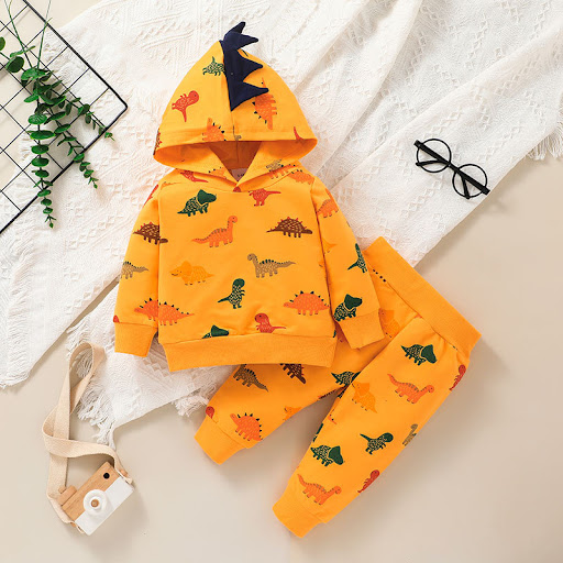 Title 2, Autumn Hooded Sweater And Trousers Two-piece Su...