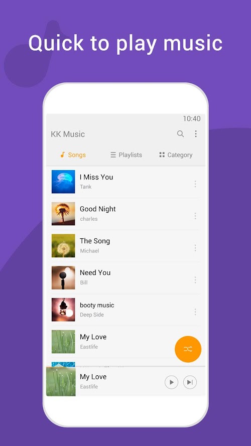 Android application KK Music screenshort