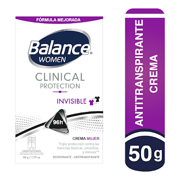 Desodorante Balance Crema Clinical Invisible Mujer x 50 gr  