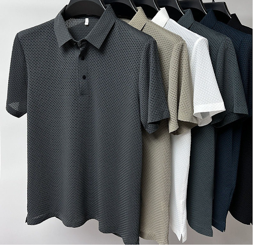 Title 1, Mens Polo Shirt Mesh Ice Silk Short Sleeve T-s...