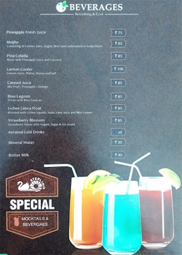 Star Lite menu 