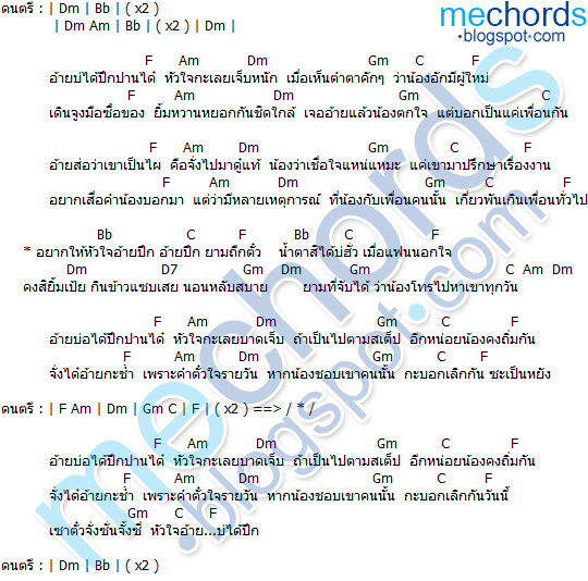 คอร์ดเพลง-เสียดายอ้ายบ่ปึก-ไอดิน อภินันท์