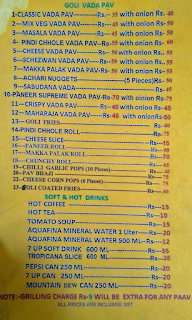 Goli Vada Pav No. 1 menu 1