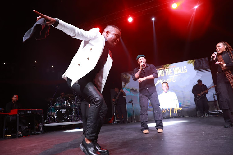 Takie Ndou performing at the Rebuilding the Walls concert that was held at the Carnival City Big Top Arena in Brakpan.