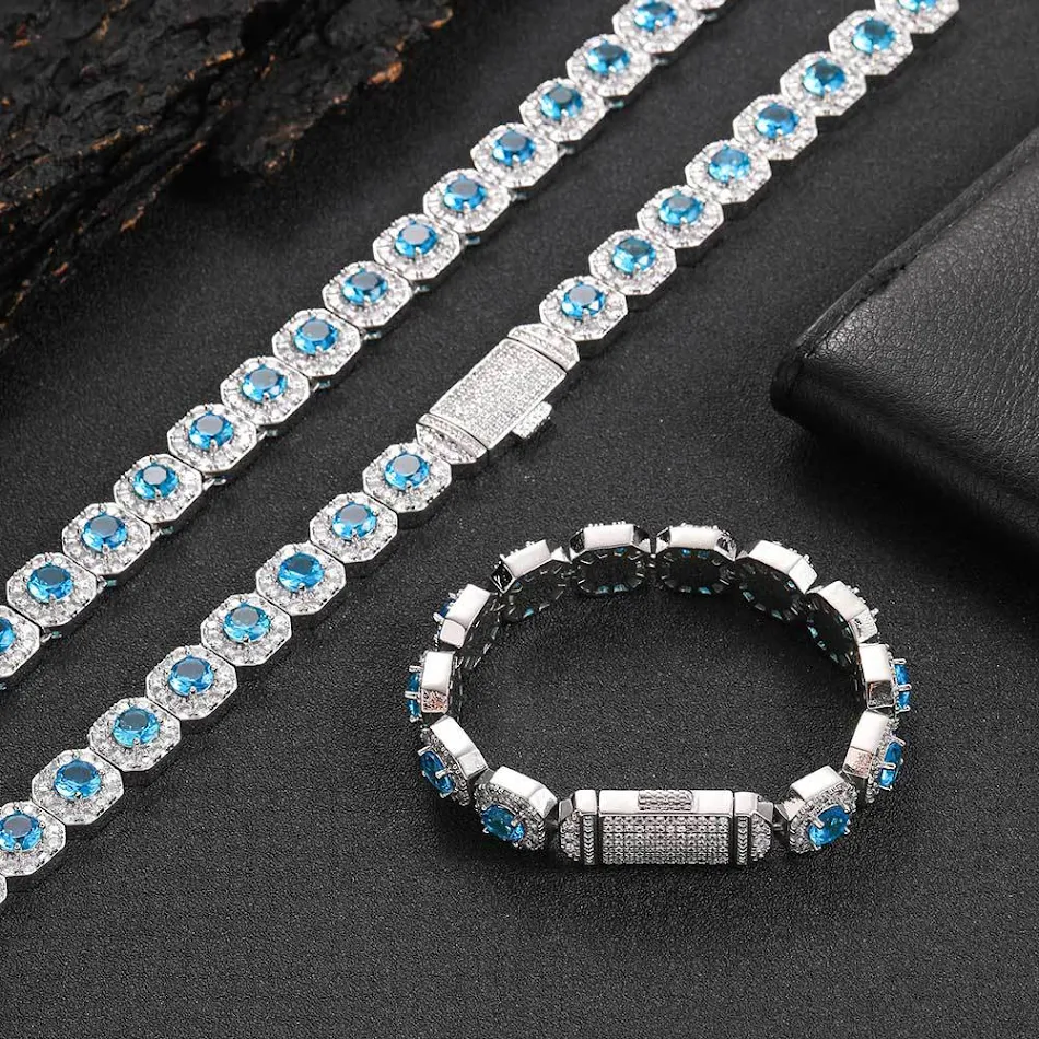 Flip gesp kleur zirkoon rots suiker ketting armband voor een stralende glans en een veelzijdige stijl.