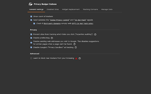 Privacy Badger Preview 4