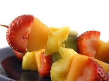 Rum marinated fruit kebabs