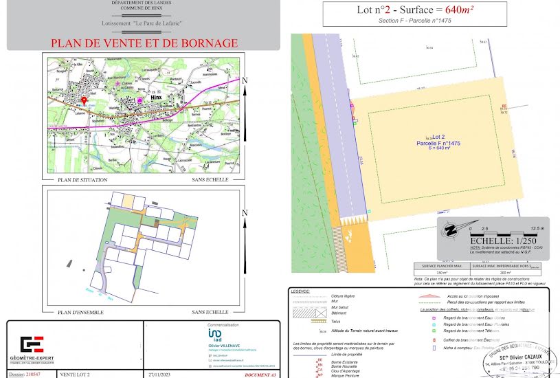  Vente Terrain à bâtir - 640m² à Hinx (40180) 