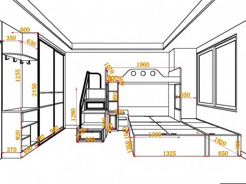 thiết kế nội thất phòng ngủ cho 2 bé sinh đôi