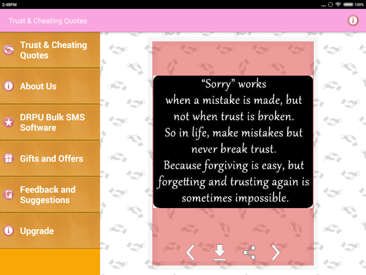 Trust & Cheating Quotes screenshot
