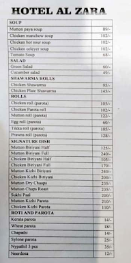 Hotel Al Zara menu 1