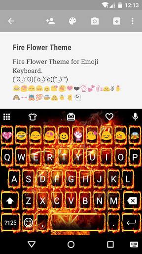 Fire Flower Emoji Keyboard