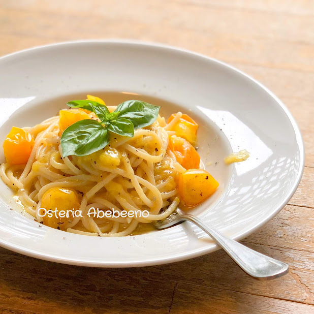 Spaghetti Al Pomodoro Giallio 黄色いトマトのポモドーロ Osteria Abebeeno