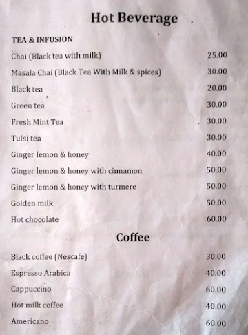 India Delight Cafe menu 