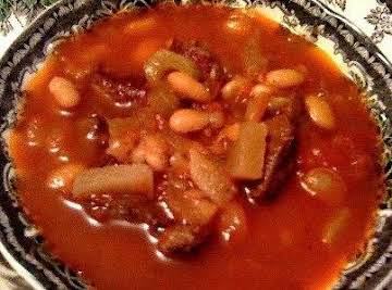 "Cowboy Steak and White Bean Stew"