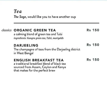 Cafe White Sage menu 