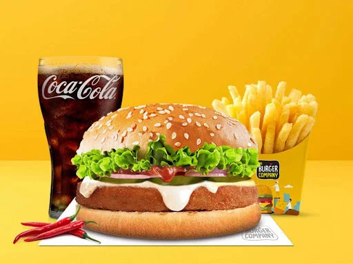 Veggie Supreme Jalapeno Burger & Fries And Pepsi [250 Ml]