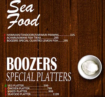 Boozers menu 