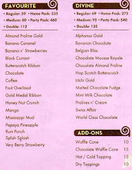 Baskin Robbins menu 1