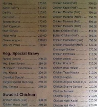 Chanakya menu 1