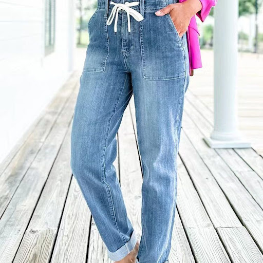 Title 4, Womens Oversized Straight Trousers Drawstring ...