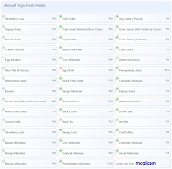 Yoga Fresh Foods menu 1