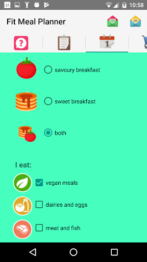 Screenshot Fit Meal Planner