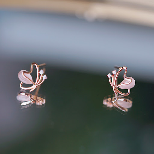 Title 1, 925 Sterling Silver Needle Sweet Butterfly Stud...