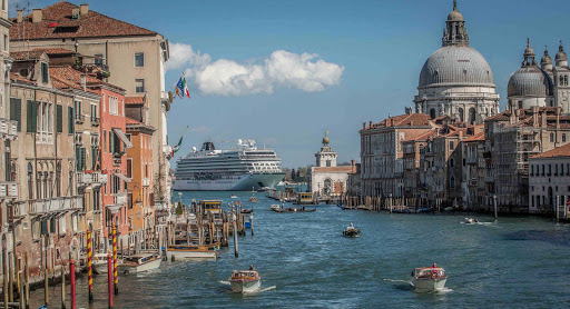 Viking Star seen from the Grand Canal in Venice.