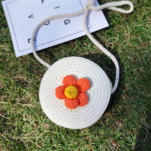 Title 27, Childrens Cute Crossbody Grass Woven Bag, Perf...