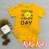 Size 20 - 30Kg Set Thun Cộc Tay Happy Day Mầu Vàng Cho Bé Gái